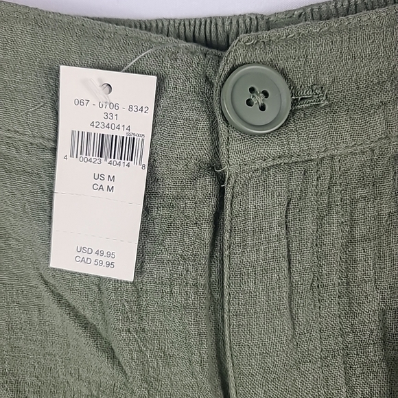NWT Aerie Women's High Waisted Green Crinkle Gauze Pool To Party Shorts Sz M - Picture 3 of 5